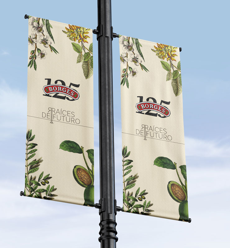 Cartells del 125è aniversari de Borges dissenyats per l'estudi de disseny de comunicació gràfica Naau.